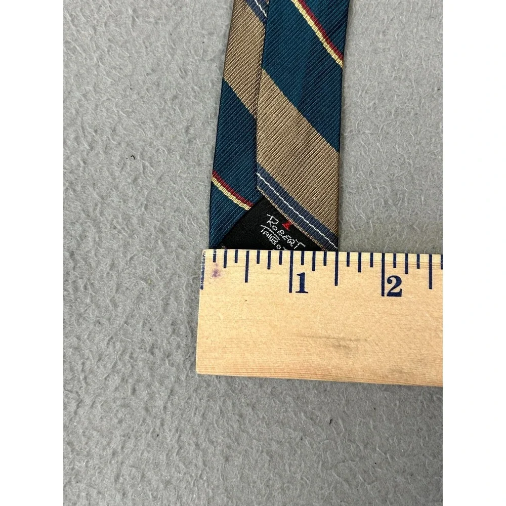 Robert Talbott Tie Mens H. Davis‎ & Sons 100% Silk Hand Sewn Teal Tan Stripped